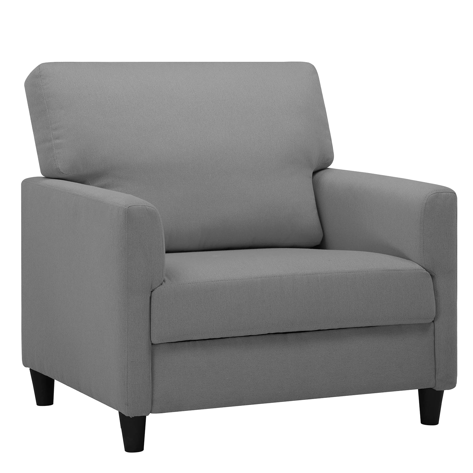 Relaxstoel – Fauteuil – Lounge Stoel – Zitstoel – Zacht Linnenhoes – Dikke Foam Vulling – Ergonomisch Design - 82 x 78 x 93 cm - Grijs - QUORE