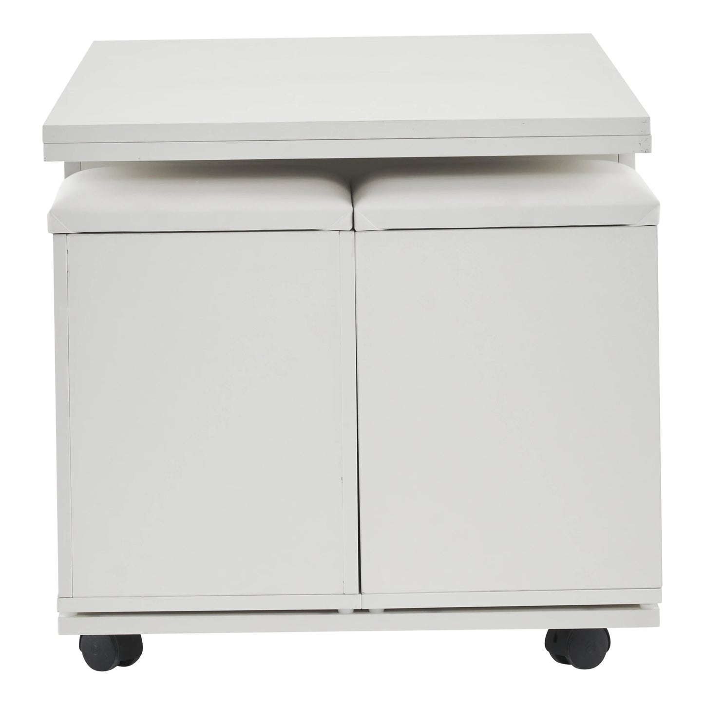 Verstelbare Salontafel – Multifunctionele Tafel – Opbergtafel – Modern Meubel – Verstelbare Hoogte – Uitklapbaar 2-in-1 Ontwerp - 100x100x63,5 cm - Wit