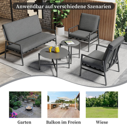 Loungeset – Loungeset Tuin – Buitenmeubel – Balkonset – Terrasmeubilair – Gegalvaniseerd Staal – Zonbestendig Polyester