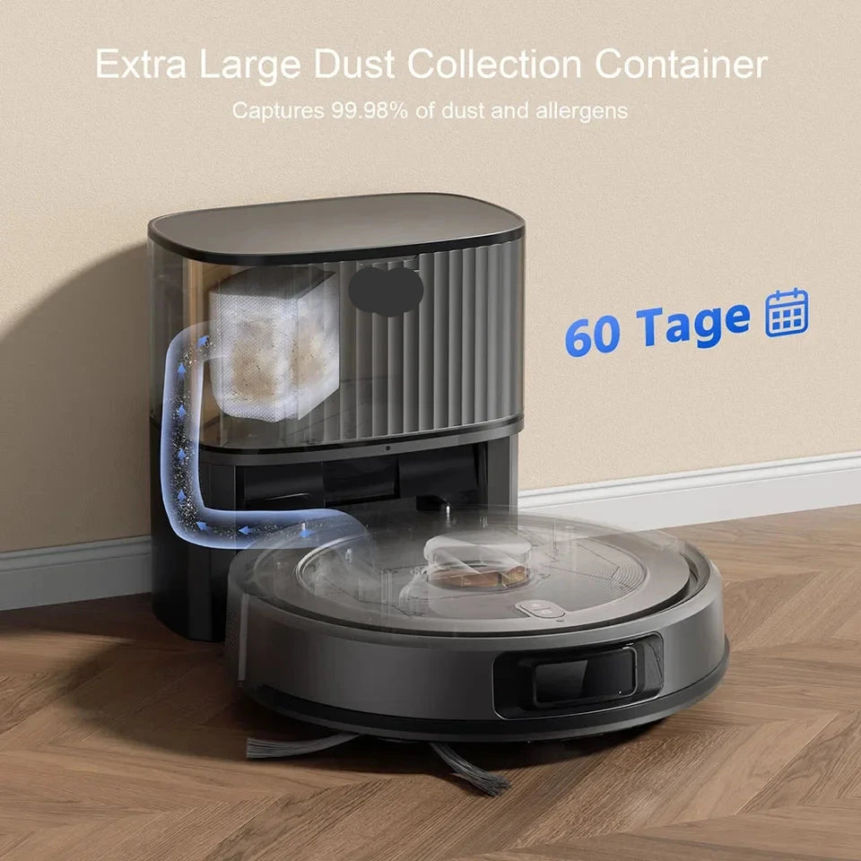 Robotstofzuiger D10S Max – Robotstofzuiger – Robotreiniger – Automatische Stofzuiger – Dweilrobot – Krachtige Zuigkracht 4500 Pa – Zelfledigend Stofreservoir
