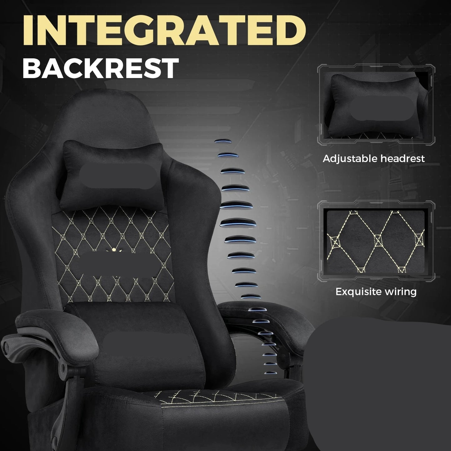Gamingstoel – Gamestoel – Bureaustoel – Gaming Chair – Ergonomische Stoel – Verstelbare Hoogte – Ademend Stof - QUORE