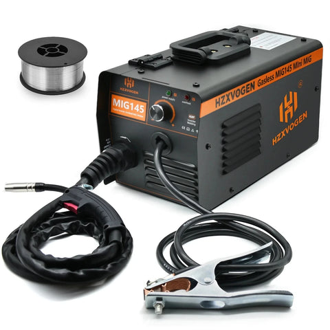 Hzxvogen - Lasmachine - Elektrische lasmachine - Non-Gas - Halfautomatische lasmachine - Voor gasloos solderen - Draagbare MIG Inverter Lasser - Zwart