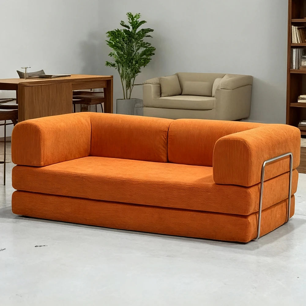Bankstel – Hoekbank – 3-zitsbank – Slaapbank – Zetel – Retro Corduroy Stof – Verstelbare Luchtgecomprimeerde Zit – Lengte 200 cm