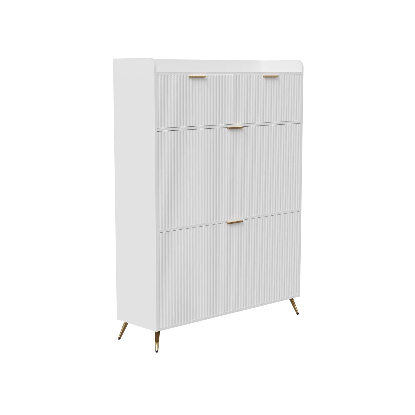Schoenenkast – Schoenenrek – Schoenopberger – Schoenenschuifkast – Halmeubel – Wit – Met Deuren en Laden – Compact 80x24x110 cm – Hout en Metaal