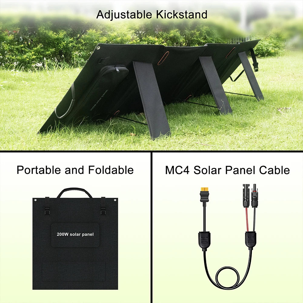 Opvouwbare Zonnepanelen – Draagbare Zonnepanelen – Camping Zonnepaneel – Solar Paneel – 200 Watt – Lichtgewicht – Weerbestendig