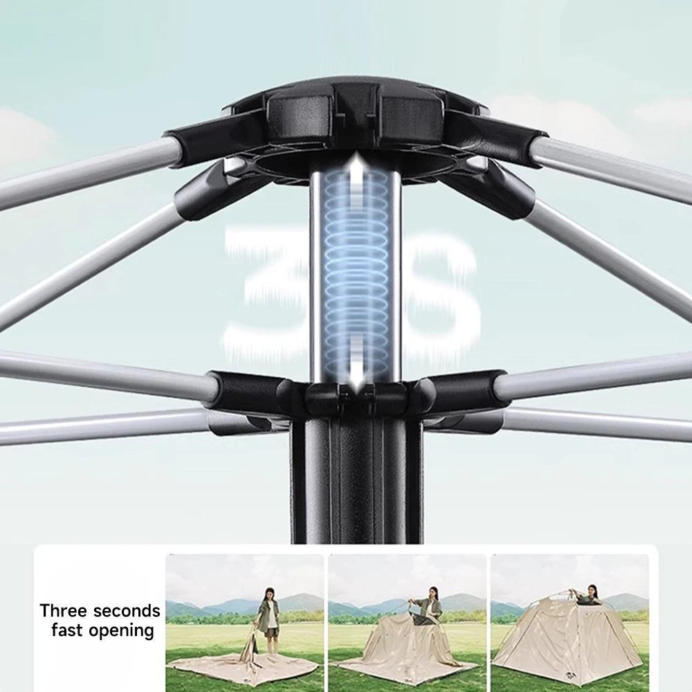 Automatische Pop-up Tent voor 3-4 Personen - Waterdicht - Met Luifel - Ideaal voor Kamperen & Picknick