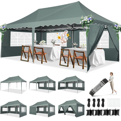 Tuinpaviljoen – Tuinoverkapping – Partytent – Buitenverblijf – Overkapping – Roestvrij Stalen Frame – Waterdicht Oxford Doek - 3 x 6 Meter - Grijs