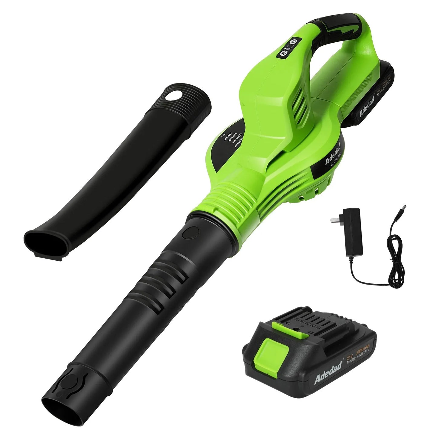 Bladblazer - Bladblazers met Accu - Stofzuiger - Draadloze - Elektrische - 21V - 3000W - Tuinreiniger met 1 Accu, Compatibel met 18V Batterijsystemen