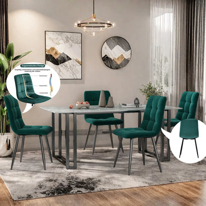 Scandinavian Backrest Kitchen Chair 4 Pece/Set Velvet Dining Room chair Upholstered Seat Makeup chair for Restaurant