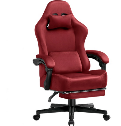Gamingstoel – Bureaustoel – Werkstoel – Stud Stoel – 160° Verstelbare Rugleuning – Uittrekbare Voetsteun - 131x 53 x 49 cm -  Rood