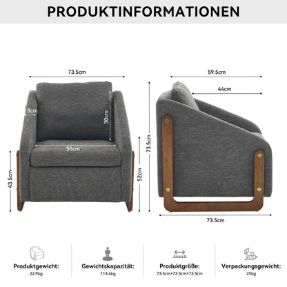 Fauteuil – Loungefauteuil – Relaxstoel – Zetel – Teddystof – Ergonomisch Comfort – Opbergruimte - 201 x 85 x 90 cm - Donkergrijs - QUORE