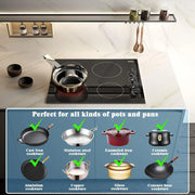 Inductie kookplaat - Induction Hob - Induction Cook Top - Inductie Fornuis - Elektrische Brander - 4-pits - Inbouw - 59 cm Elektrische Kookplaat - Zwarte mat Gematteerde Keramische Glasplaat - met 4 Individuele Bedieningsknoppen