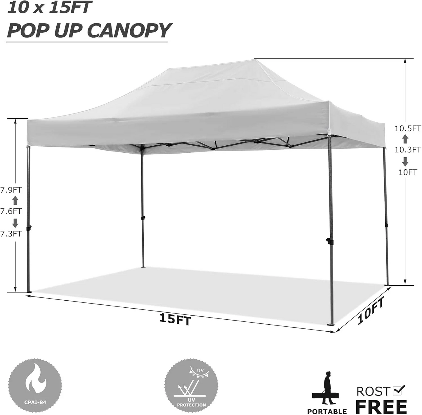 Vouwpaviljoen – Partytent – Vouwtent – Schaduwdoek – Tuinkamer – 3 X 4,5 Meter – Waterdicht 420D Oxford - Marineblauw