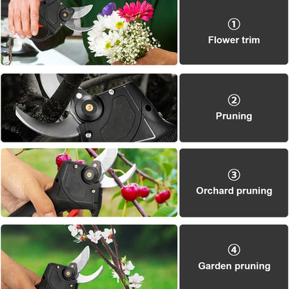 Borstelloze Draadloze - Elektrische Snoeischaar - Perfect voor Tuin - Fruitbomen - Bonsai en Meer - Compatibel met Makita Batterij - Lichtgewicht en Makkelijk te Gebruiken - Tuingereedschap - Zwart