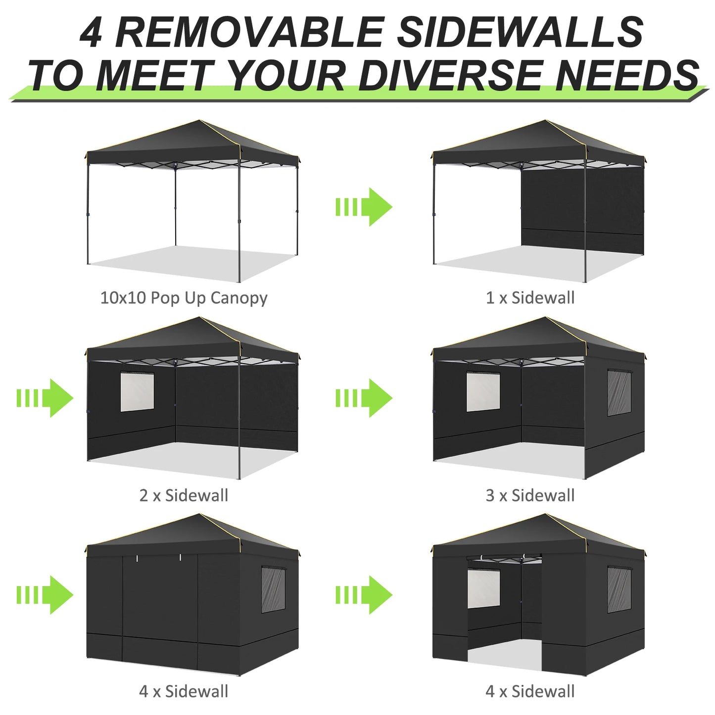 Tuinpaviljoen – Tuinkamer – Tuinoverkapping – Pop-Up Tent – 3x3 Meter – Waterdicht – UV-Bescherming - Zwart