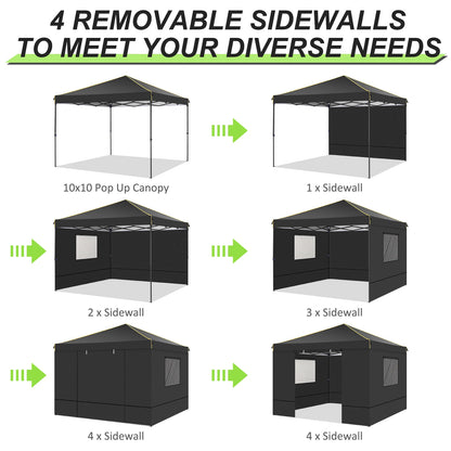 Tuinpaviljoen – Tuinkamer – Tuinoverkapping – Pop-Up Tent – 3x3 Meter – Waterdicht – UV-Bescherming - Zwart