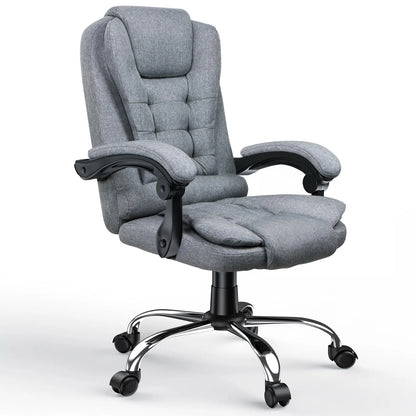 Ergonomische bureaustoel - Gaming stoel - Stoel - Kantoor - Wielen - Grijs