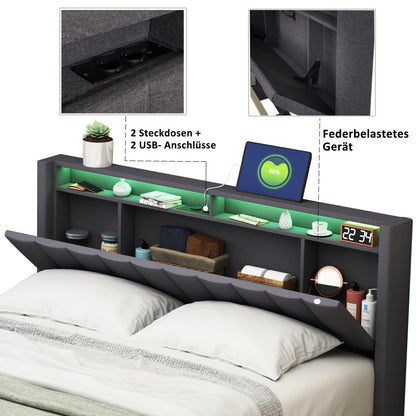 Kaptafel – Make-up Tafel – Cosmetica Tafel – Dressing Table – Schoonheidstafel – Wit – Verstelbare LED Verlichting – Glazen Tafelblad met Laden