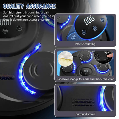 7 Speed ​​Music Boxing Machine Smart Bluetooth-Compatible Musical Boxing Machine with Boxing Gloves Wall-Mounted Boxing Machine