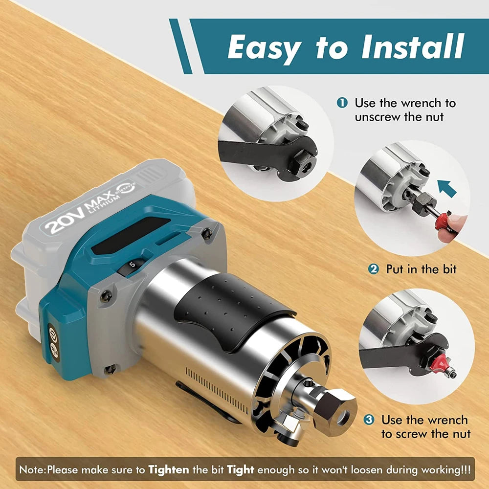 Borstelloze Houten - Router Machine - Houtbewerking Elektrische - Trimmer - Houten Carving Malen Snijdende - Power Tools -  30000RPM -  2 Batterijen