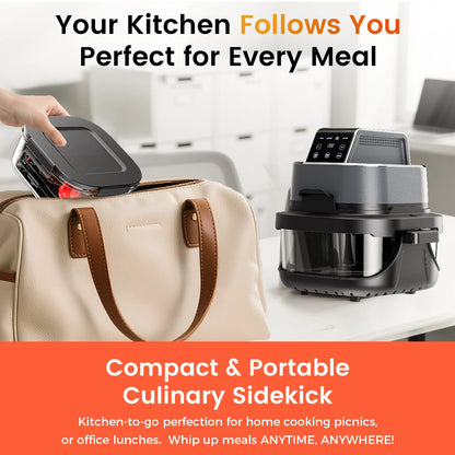 GTPLAYER Airfryer Multifunctional Hot Air Fryer 4 Litre with Easy View Window Glass Container Hi-Fry Automatic Sc