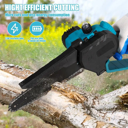 Mini Kettingzaag - Snoeizaag - Handzaag - Kettingzaag - 8 Inch - Draagbaar - Draadloos - 2000W - voor Tuin - Houtbewerking - 2 Accu’s