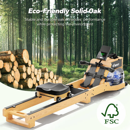 Waterroeimachine – Roeitrainer – Fitnessapparaat – Indoor Rower – Home Gym – Massief Hout – Realistisch Waterweerstandsystem