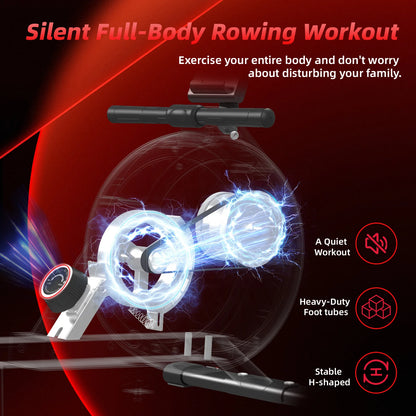 Roeitrainer – Roeimachine – Rowing Machine – Fitnessapparaat – Magnetische Roeimachine – Zilver-Zwart – 16 Weerstandsniveaus – Max Belastbaarheid 150 kg - QUORE