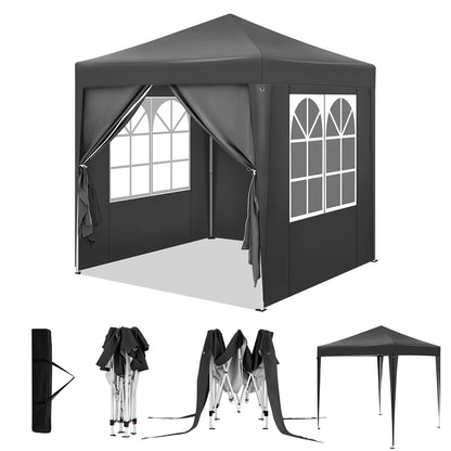 Partytent - Tent – Partytent Opvouwbaar – Hoogte Verstelbaar - Tuin Tent – Feesttent - Pergola - Paviljoen - Gazebo – 2x2m - Waterdicht - UV-Bescherming - Anthraciet - QUORE
