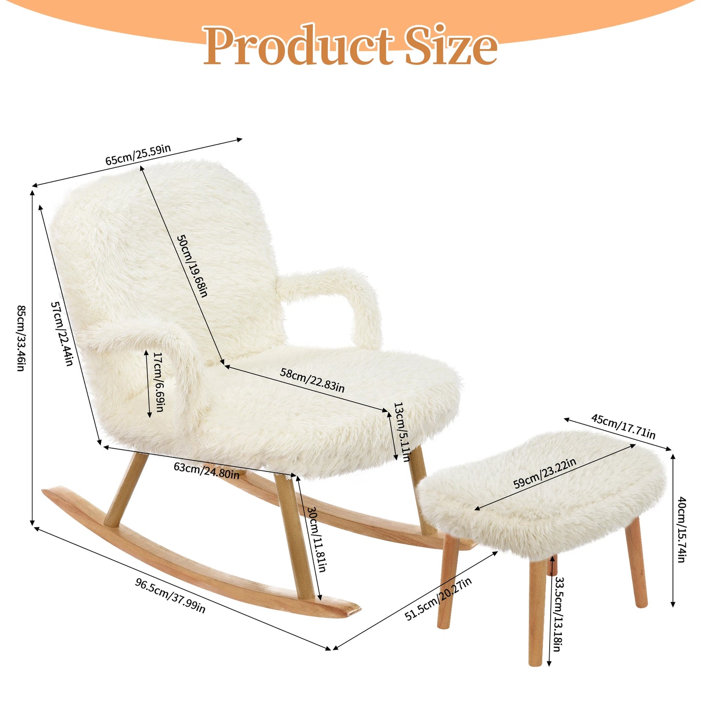 Fauteuil – Relaxstoel – Loungefauteuil – Leunstoel – Zitzak – Cashmere Bekleding – Massief Houten Poten – Inclusief Voetsteun