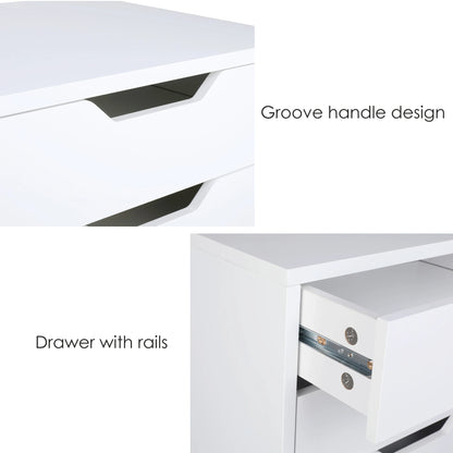 Ladekast - Opbergkasten - Organizer - Dressoir - Woonkamer - 24,3 cm x 45 cm x 40 cm - Wit
