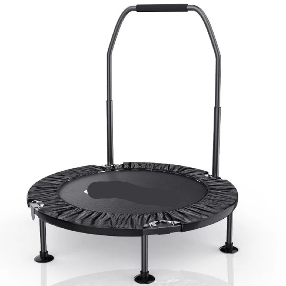 Fitness Trampoline - Mini Trampoline - 40 Inch - Vouw - Fitness Rebounder - Max. Gewicht 150KG - Indoor Oefening met Handgreep - Zwart - QUORE
