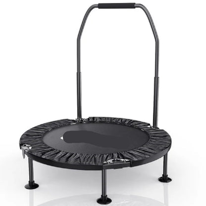 Fitness Trampoline - Mini Trampoline - 40 Inch - Vouw - Fitness Rebounder - Max. Gewicht 150KG - Indoor Oefening met Handgreep - Zwart - QUORE