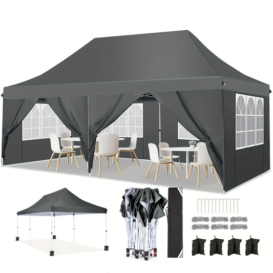 Partytent – Feesttent – Evenemententent – Tuinfeesttent – Grote Afmetingen 3x6 Meter – Waterdicht Oxford 210D - Grijs