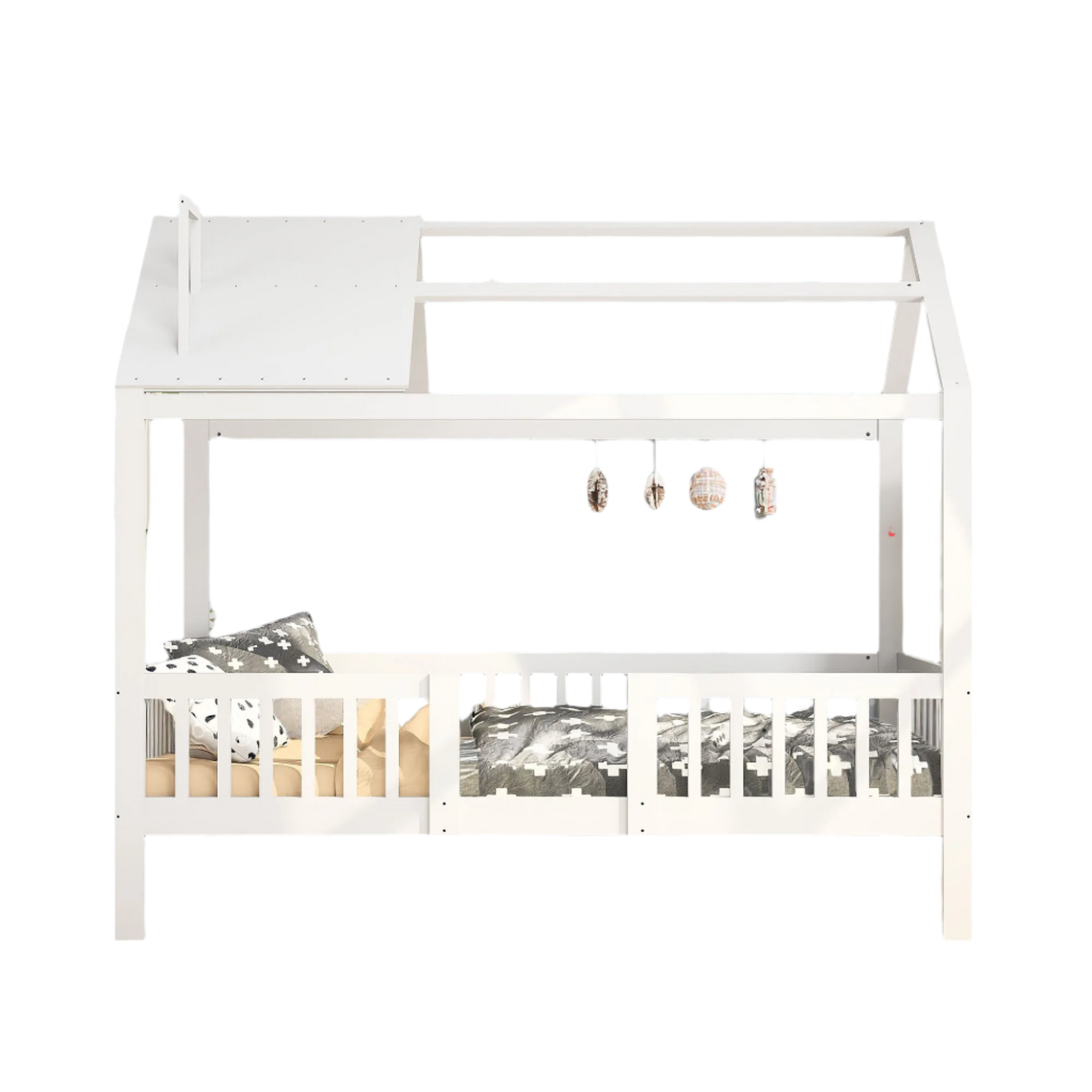Kinderbed – Huisbed – Kinderbedden – Peuterbed – Houten Bed – 90x200 Cm – Valbeveiliging