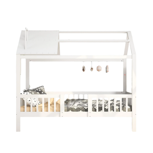 Kinderbed – Huisbed – Kinderbedden – Peuterbed – Houten Bed – 90x200 Cm – Valbeveiliging