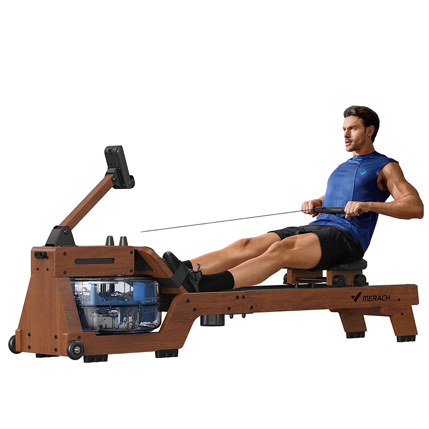 Houten Waterroeimachine – Roeitrainer – Fitnessapparaat – Cardio Rower – Home Gym Roeier – FSC Houtframe – Waterweerstand Met Bluetooth Monitor