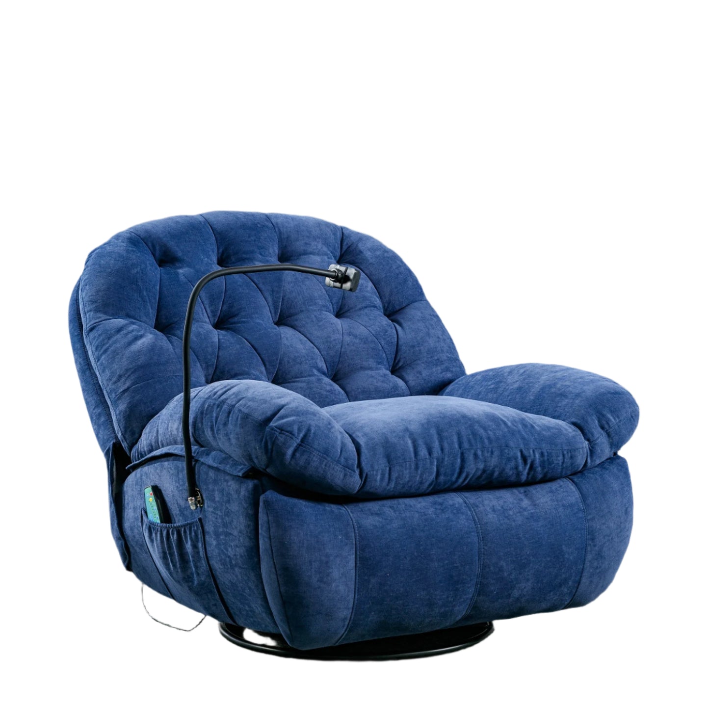 Draaifauteuil – Massagefauteuil – Relaxstoel – Comfortstoel – 360 Graden Draaibaar – Massage Op Rug En Benen – Warmtefunctie - Blauw