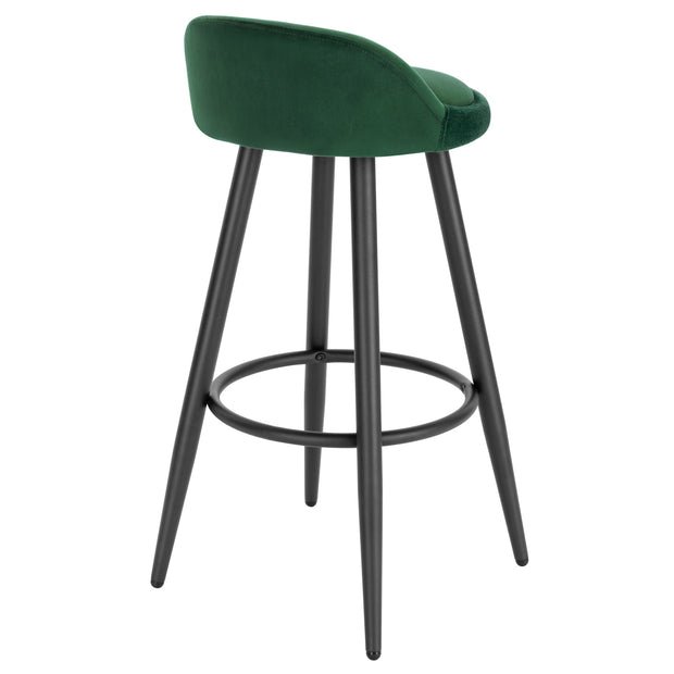 Barkruk - Bar stoel - Bar stoelen set 2 - Cafékruk Barmeubilair - Bar gereedschap cocktails - Fluwelen barkrukken - 120 kg - Donkergroen fluweel