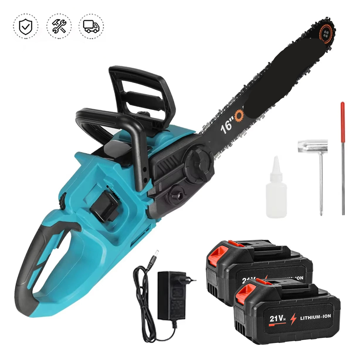 Kettingzaag - Takkenzaag - Handzaag - Snoeizaag - Draadloze - 16 Inch - 18V - 3500W - Brushless - Boom- en Houtzagen - Tuin - 2 Accu