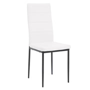 Chair - Dining room chairs - Dining room chairs set of 4 - Modern dining room chair with high backrest - Velvet chair - 150kg - White leather 