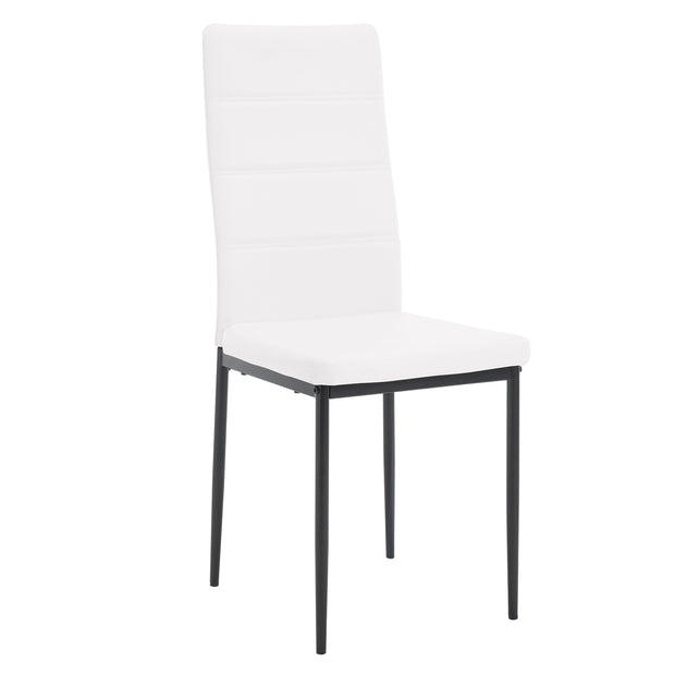 Chair - Dining room chairs - Dining room chairs set of 4 - Modern dining room chair with high backrest - Velvet chair - 150kg - White leather 