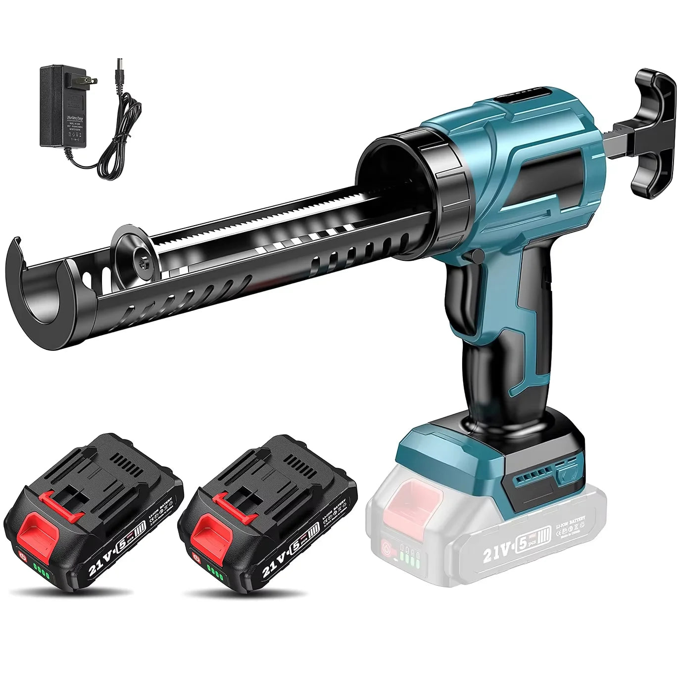 Elektrisch Lijmpistool - Accu Kitspuit - Kitpistool - 4 Snelheden -  18V - voor Deuren - Ramen - Meerdere Toepassingen - Langdurige Batterijduur - 2 Accu