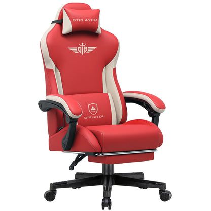 Gamingstoel – Gamestoel – Gaming Chair – Game Stoel – Bureaustoel – Ergonomisch Design – Verstelbare Rugleuning 165° – Ademend Stofmateriaal – Voetsteun – Rood