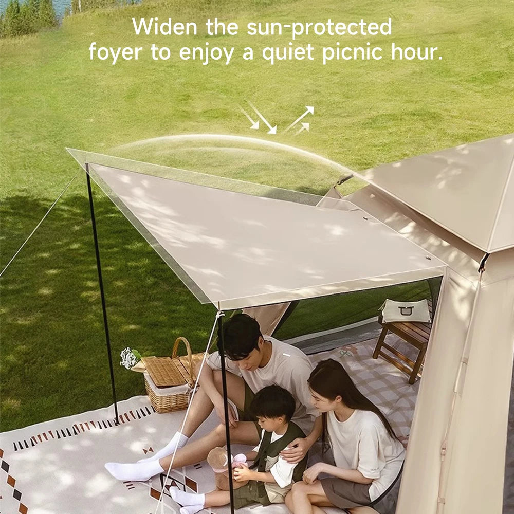 Automatische Pop-up Tent voor 3-4 Personen - Waterdicht - Met Luifel - Ideaal voor Kamperen & Picknick