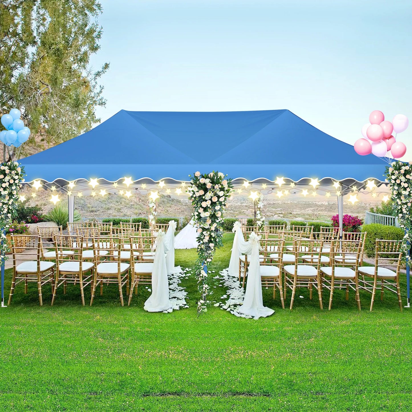 Partytent – Tent – Overkapping – Zonnescherm – Waterdicht – 3x6 Meter – Stalen Frame - Blauw