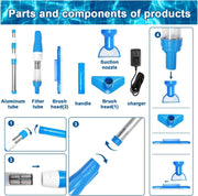 Cordless Stick Vacuum Cleaner - Stick Vacuum Cleaner - Vacuum Cleaner - Cordless Stick Vacuum Cleaner - Powerful Suction - 3 In 1 - IPX8 - 1600mAh - Blue