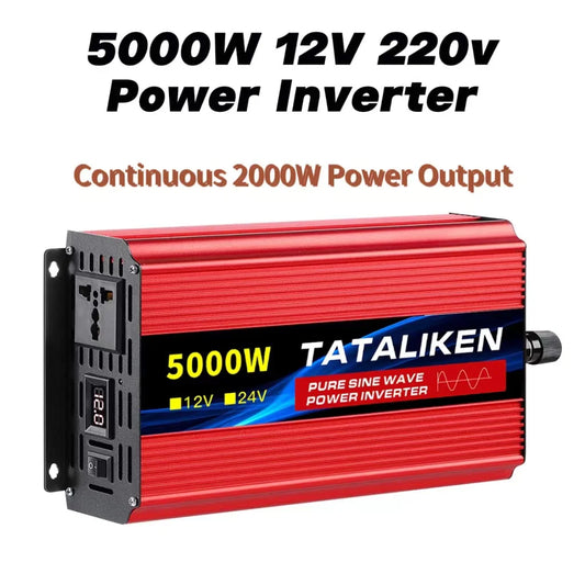 Omvormer – Inverter – Spanningsomzetter – Stroomomzetter – 2000W Continu Vermogen – 24V Naar 220V