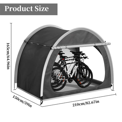 Waterdichte Fietstent – 210x150x165 cm – Opslagtent voor 2 Fietsen – Weerbestendige Outdoor Opslag