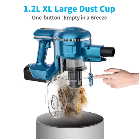 Cordless Stick Vacuum Cleaner - Stick Vacuum Cleaner - Vacuum Cleaner - Cordless Stick Vacuum Cleaner - Powerful Suction - 25kPa - 250W - 220V - 45min runtime - Cyclone Type - Blue